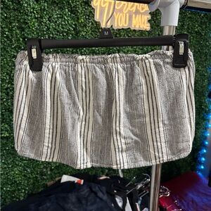 Hollister Black and White Striped Tube Top